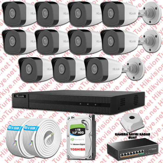 Hilook İp Kamera Seti 1080p Fullhd 11 Güvenlik Kamerası